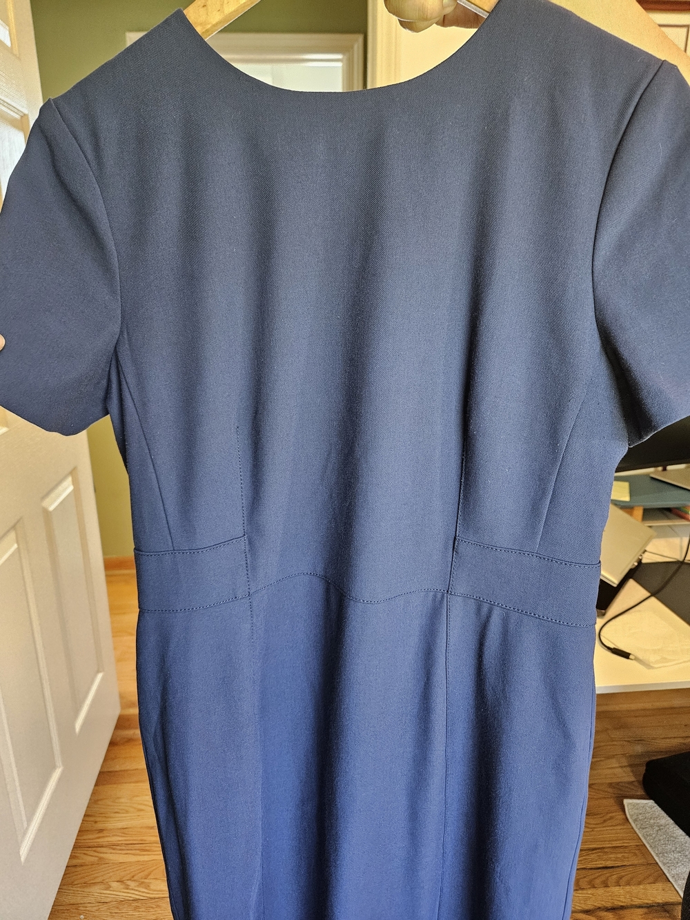 Ann Taylor Navy Midi Sheath Dress